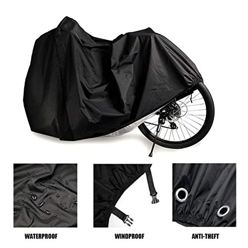 PUBAMALL Funda de Bicicleta - Resistente al Agua y Anti-UV - Cubiertas de Almacenamiento para Bicicletas de montaña y Carretera (Negro)