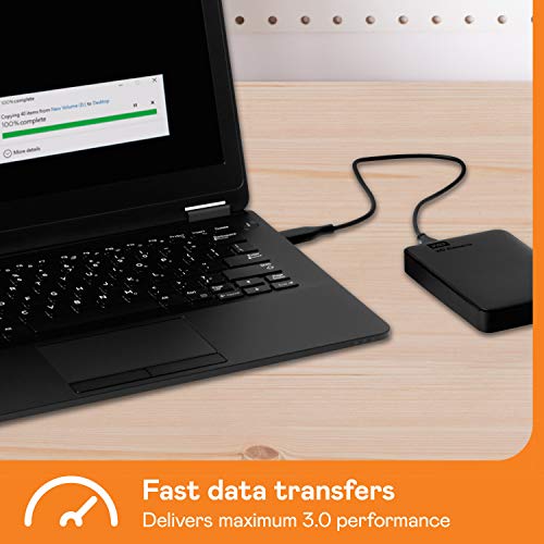 WD 1TB Elements Portable External Hard Drive HDD, USB 3.0, Compatible with PC, Mac, PS4 & Xbox - WDBUZG0010BBK-WESN