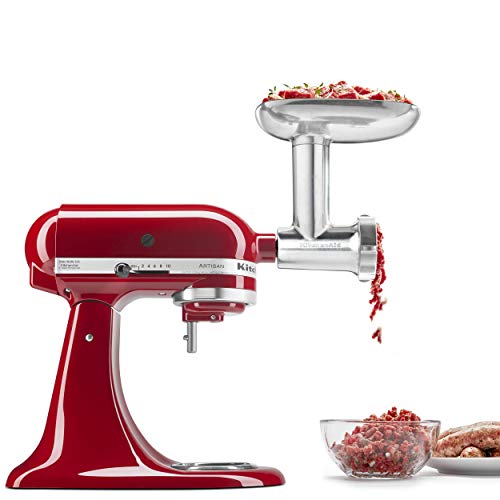 KitchenAid KSMMGA Metal Food Grinder Attachment, 2.5 lb, Silver