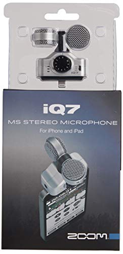 Zoom iQ7 Stereo Mid-Side Microphone for iPhone/iPad, Rotatable Capsule for Alignment with iOS Camera, for Recording High Quality Audio for Music, Videos, Interviews, and More