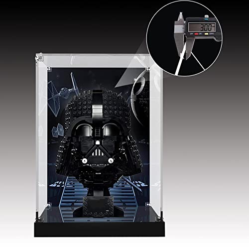 LMTIC Acrylic Display Case for Lego Darth Vader Helmet 75304 Collectible Building Toy Display Cases for Lego 75304 Collectibles Display Box Storage,Dust-Free,Clear(Only Display Box)