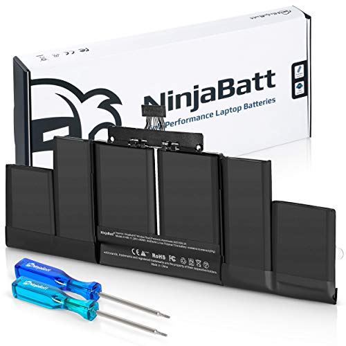 NinjaBatt Battery A1494 for Apple MacBook Pro Retina 15" [Mid & Late 2013 2014 Years] A1398 ME293 ME294 - Long Lasting [11.26V/95Wh]