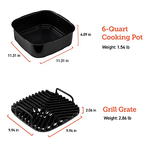 COSORI Indoor Grill & Smart XL Air Fryer Combo Aeroblaze, 8-in-1, 6QT, Grill, Broil, Roast, Bake, Crisp, Dehydrate, Preheat & Shake Remind & Keep Warm, Works with Alexa & Google Assistant, Black