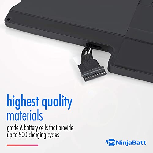 NinjaBatt Battery A1466 A1496 for Apple MacBook Air 13 Inch [2010 2011 2012 2013 2014 2015 2016 2017 Years] A1369 A1405 A1377 - High Performance [7200mAh/55Wh/7.6V]