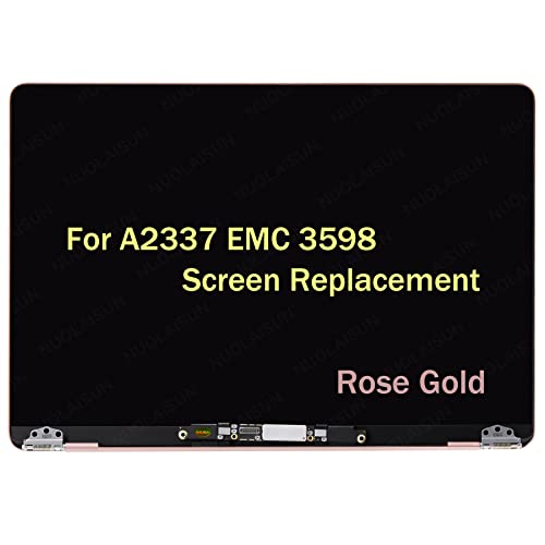 NUOLAISUN Screen Replacement for MacBook Air 13'' M1 2020 A2337 EMC 3598 Full LCD Screen Retina Display Complete Top Assembly 2560x1600 (Rose Gold) (2337-SCREEN-GOLD)