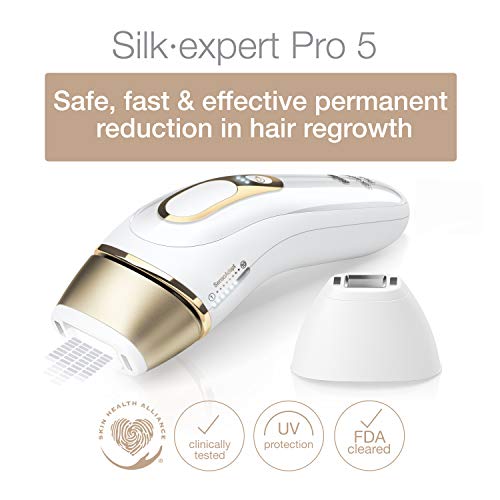 Braun IPL Hair Removal for Women, Silk Expert Pro 5 PL5137 with Venus Swirl Razor, FDA Cleared, Permanent Reduction in Hair Regrowth for Body & Face, Corded