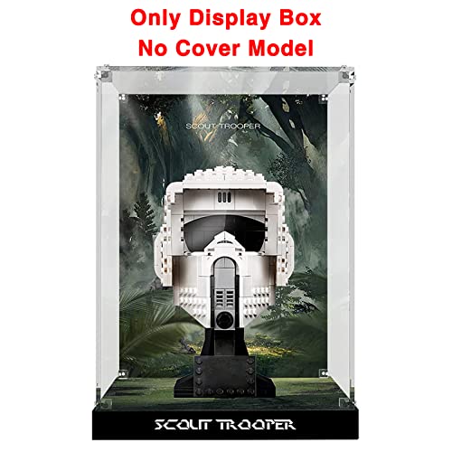 LMTIC Acrylic Display Case for Lego Scout Trooper Helmet 75305 Collectible Building Toy Display Cases for Lego 75305 Collectibles Display Box Storage,Dust-Free,Clear(Only Display Box)