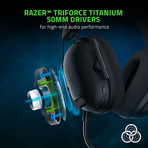 Razer BlackShark V2 Pro Wireless Gaming Headset: THX 7.1 Spatial Surround Sound - 50mm Drivers - Detachable Mic - for PC, PS5, PS4, Switch, Xbox One, Xbox Series X|S - Black