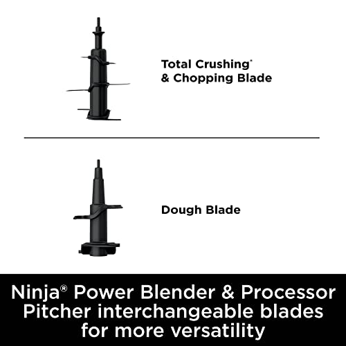 Ninja Foodi SS201 - Licuadora de potencia y procesador de alimentos 3 en 1, mezclador de masa y procesador de alimentos 1400WP smartTORQUE 6 preajustes Auto-iQ