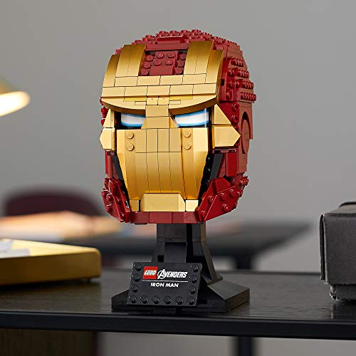 LEGO Marvel Avengers Iron Man Helmet 76165; Brick Iron Man-Mask for-Adults to Build and Display, Creative Challenge for Marvel Fans (480 Pieces)