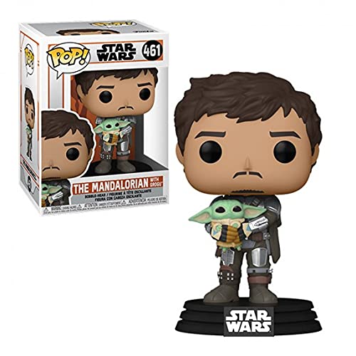 POP Funko Star Wars: The Mandalorian - Mandalorian (Din Djarrin) Holding The Child (Grogu), Multicolor (54525)