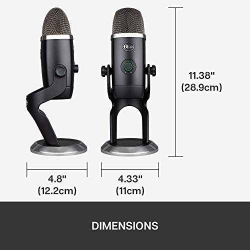 Blue Yeti X USB Microphone for PC & Mac, Gaming, Podcast, Streaming and Recording Microphone, Condenser Mic with High-Res Metering LED Lighting & Blue VO!CE Effects