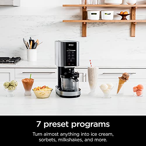 Ninja - CREAMi NC301, máquina para hacer helado, gelato, malteada, sorbetes y batidos, 7 programas de un solo toque, plateado