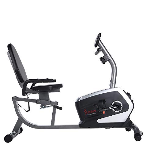 Bicicleta Fija Sunny Health & Fitness reclinable y magnética con monitor de frecuencia