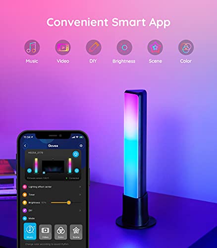 Govee LED Smart Light Bars with Camera, RGBIC Ambiance Backlights, Music Sync Kit Works with Alexa & Google Assistant, 12 Preset Modes LED Play Light Bar for 27-45 inch Gaming, PC, TV, Room