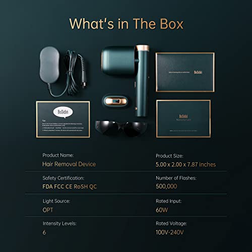 BoSidin Painless Permanent Hair Removal Device, Epilation for Women & Men - Body and Face