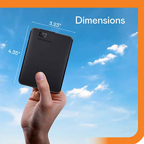 WD 5TB Elements Portable External Hard Drive HDD, USB 3.0, Compatible with PC, Mac, PS4 & Xbox - WDBU6Y0050BBK-WESN