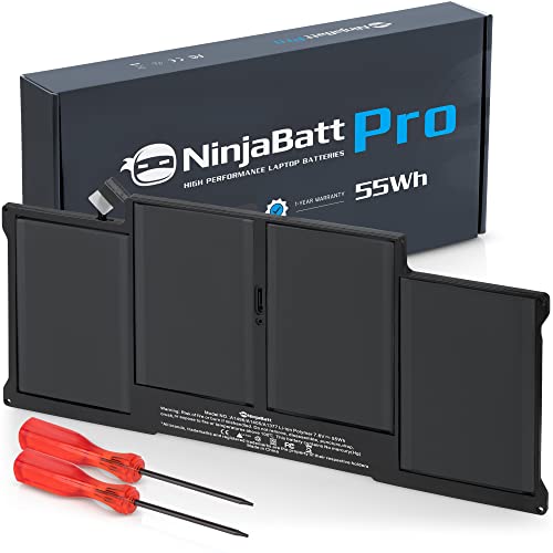 NinjaBatt Battery A1466 A1496 for Apple MacBook Air 13 Inch [2010 2011 2012 2013 2014 2015 2016 2017 Years] A1369 A1405 A1377 - High Performance [7200mAh/55Wh/7.6V]