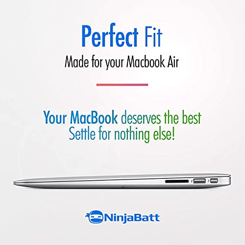 NinjaBatt Battery A1466 A1496 for Apple MacBook Air 13 Inch [2010 2011 2012 2013 2014 2015 2016 2017 Years] A1369 A1405 A1377 - High Performance [7200mAh/55Wh/7.6V]
