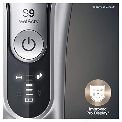 Braun Electric Razor for Men With Precision Beard Trimmer, Rechargeable, Wet & Dry Foil Shaver, Clean & Charge Station & Travel Case, Silver, 3 Piece Set