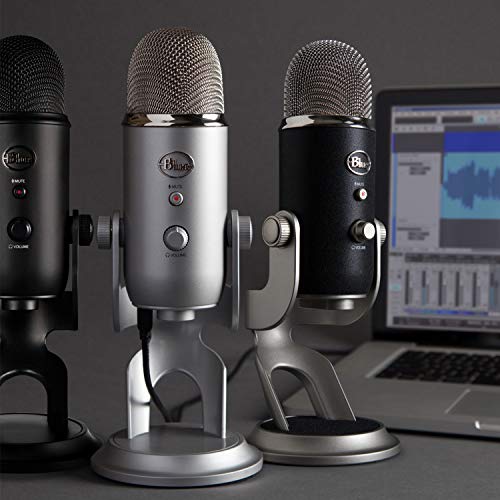 Blue Yeti USB Mic for Recording and Streaming on PC and Mac, Blue VO!CE effects, 4 Pickup Patterns, Headphone Output and Volume Control, Mic Gain Control, Adjustable Stand, Plug and Play – Whiteout