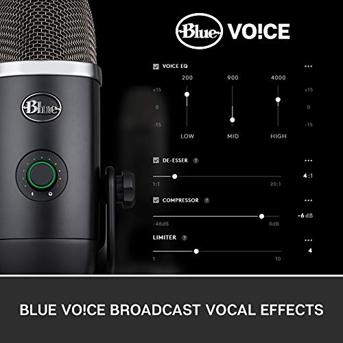 Blue Yeti X USB Microphone for PC & Mac, Gaming, Podcast, Streaming and Recording Microphone, Condenser Mic with High-Res Metering LED Lighting & Blue VO!CE Effects