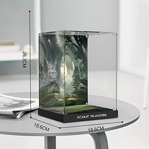 LMTIC Acrylic Display Case for Lego Scout Trooper Helmet 75305 Collectible Building Toy Display Cases for Lego 75305 Collectibles Display Box Storage,Dust-Free,Clear(Only Display Box)