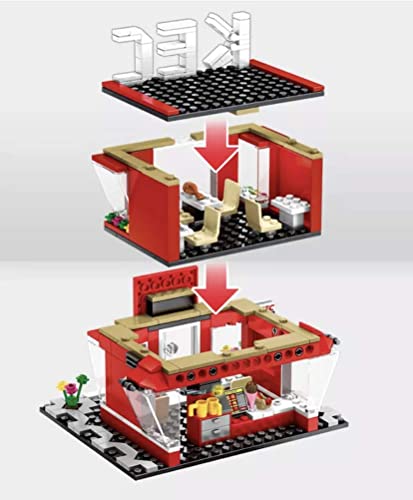 General Jim’s City Street Creator Sister Karen’s Fried Chicken Restaurant 282 Piece Toy Building Blocks Toy Bricks Set for Adults and Children