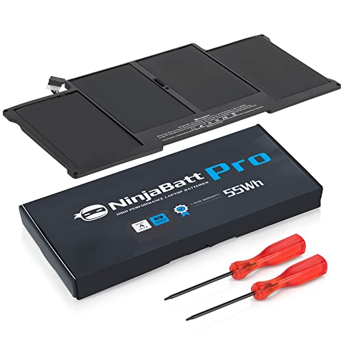 NinjaBatt Battery A1466 A1496 for Apple MacBook Air 13 Inch [2010 2011 2012 2013 2014 2015 2016 2017 Years] A1369 A1405 A1377 - High Performance [7200mAh/55Wh/7.6V]