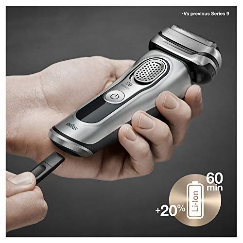Braun Electric Razor for Men With Precision Beard Trimmer, Rechargeable, Wet & Dry Foil Shaver, Clean & Charge Station & Travel Case, Silver, 3 Piece Set