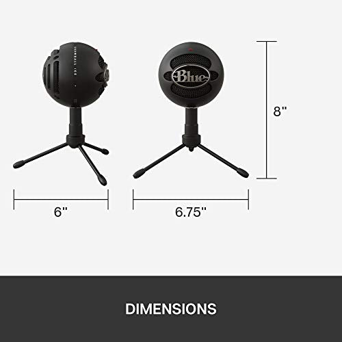 Blue Snowball iCE Plug 'n Play USB Microphone for Recording, Streaming, Podcasting, Gaming on PC and Mac, with Cardioid Condenser Capsule, Adjustable Desktop Stand and USB Cable - Black