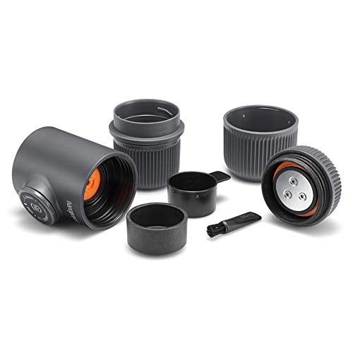 WACACO Nanopresso Portable Espresso Maker, Upgrade Version of Minipresso, 18 Bar Pressure Hand Coffee Maker, Travel Gadgets, Manually Operated, Compatible with Ground Coffee, Perfect for Camping
