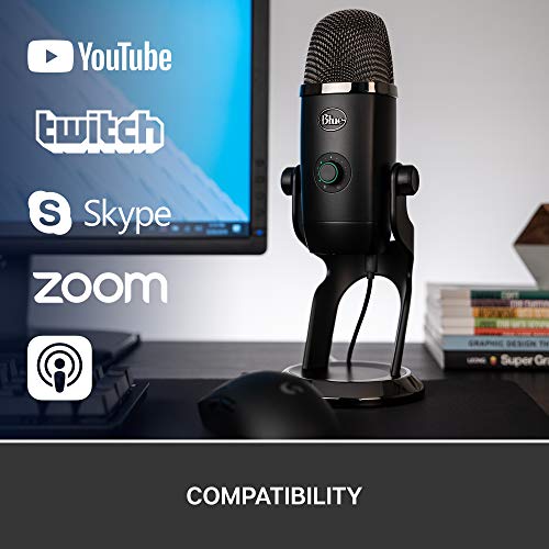 Blue Yeti X USB Microphone for PC & Mac, Gaming, Podcast, Streaming and Recording Microphone, Condenser Mic with High-Res Metering LED Lighting & Blue VO!CE Effects