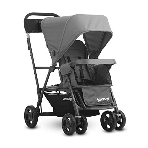 Joovy -  Carriola doble de grafito ultraligero para bebé y hermano, sentarse y soporte, furgón