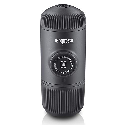 WACACO Nanopresso Portable Espresso Maker, Upgrade Version of Minipresso, 18 Bar Pressure Hand Coffee Maker, Travel Gadgets, Manually Operated, Compatible with Ground Coffee, Perfect for Camping