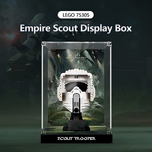 LMTIC Acrylic Display Case for Lego Scout Trooper Helmet 75305 Collectible Building Toy Display Cases for Lego 75305 Collectibles Display Box Storage,Dust-Free,Clear(Only Display Box)
