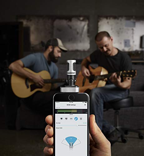 Shure MV88 Portable iOS Microphone for iPhone/iPad/iPod via Lightning Connector, Professional-Quality Sound, Digital Stereo Condenser Mic for Vloggers, Filmmakers, Music Makers and Journalists