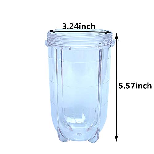 Veterger Replacement Parts 16 Ounce Tall Jar Cups,Compatible with Original Magic Bullet Blender Juicer MB1001 250W (2 Pack)