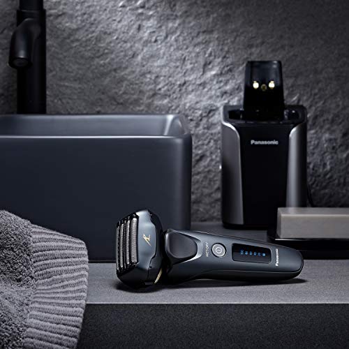 Panasonic Electric Razor for Men, Electric Shaver, ARC5 with Premium Automatic Cleaning and Charging Station, Wet Dry Shaver Men, Cordless Razor, with Pop-Up Trimmer ES-LV97-K, Black