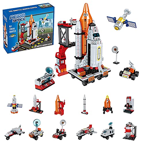 Space Exploration Shuttle Toys for 6 7 8 9 10 11 12 Year Old Boys Kids 12-in-1 STEM Aerospace Building Kit Toy with Heavy Transport Rocket and Launcher Best Gifts for 6-12 Year Old Kids (566 Pieces)