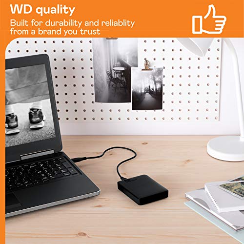 WD 5TB Elements Portable External Hard Drive HDD, USB 3.0, Compatible with PC, Mac, PS4 & Xbox - WDBU6Y0050BBK-WESN