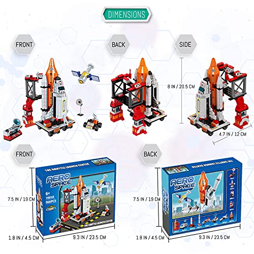 Space Exploration Shuttle Toys for 6 7 8 9 10 11 12 Year Old Boys Kids 12-in-1 STEM Aerospace Building Kit Toy with Heavy Transport Rocket and Launcher Best Gifts for 6-12 Year Old Kids (566 Pieces)