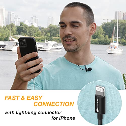 Micrófono Omnidireccional PowerDeWise Profesional Lavalier para iPhone Lightning