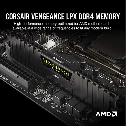 Corsair Vengeance LPX 16GB (2x8GB) DDR4 DRAM 3200MHz C16 Kit de memoria ram de escritorio - negro (CMK16GX4M2B3200C16)