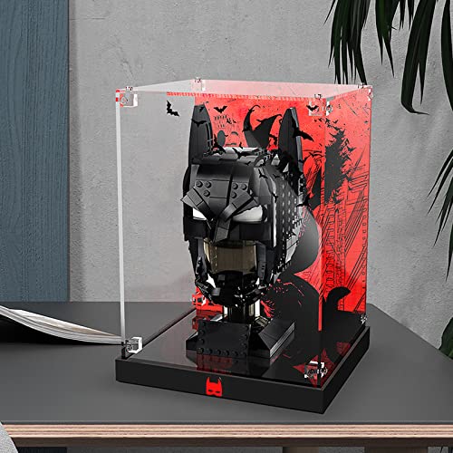 LMTIC Acrylic Display Case for LEGO Batman Cowl 76182 Collectible Cowl Building Kit Display Cases for Lego 76182 Collectibles Display Box Storage,Gifts for Lego Lover，Dust-Free,Clear(Only Display Box)