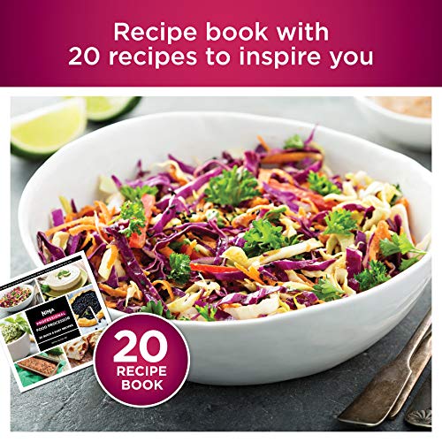 Ninja BN601 Procesador de alimentos Professional, 1000 vatios máximos, 4 funciones para cortar, rebanar, purés y masa con 72 oz. Cuenco procesador, 3 cuchillas, conducto de alimentos y empujador,