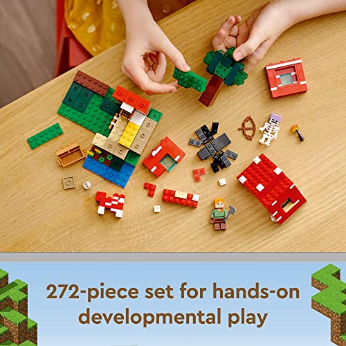 LEGO Minecraft The Mushroom House 21179 Building Kit; Toy House Playset; Great Gift for Kids and Players Aged 8+ (272 Pieces)