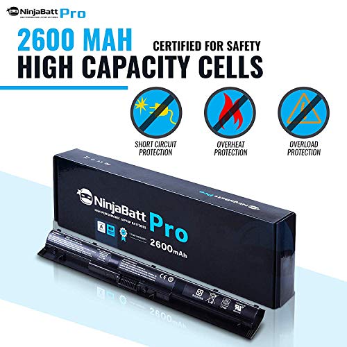 NinjaBatt Pro Battery for HP 800049-001 K104 800010-421 KI04 KIO4 HSTNN-LB6R 17-G121WM TPN-Q160 TPN-Q158 TPN-159 TPN-Q161 TPN-Q162 HSTNN-DB6T 800050-001 – Premium Cells [4 Cells/2600mAh/38Wh]