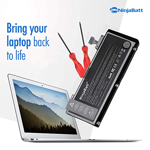 NinjaBatt Battery A1278 A1322 for Apple MacBook Pro 13" [Mid 2012 2010 2009 Early 2011 Late 2011] - Long Lasting [63.5Wh/10.95v]