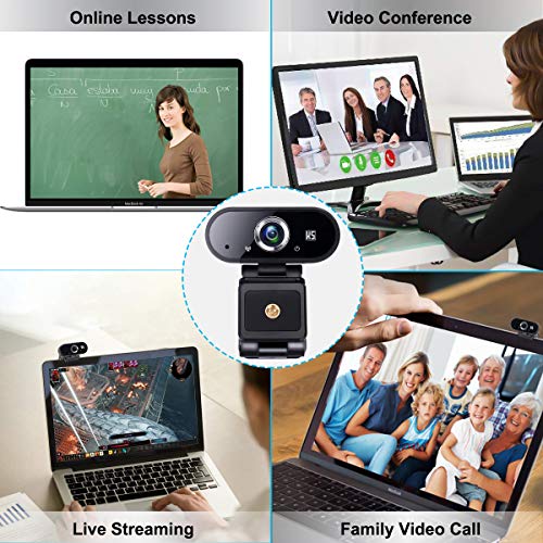 Konnek Stein Webcam with Microphone, HD 1080P Computer Camera with Tripod, Plug and Play, Streaming Webcam for Video Calling, Conferencing, Compatible with Windows 10, 8, 7, XP and Mac OSX